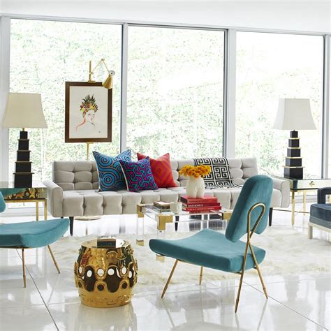 Modern Rutledge Sofa Living Room Styled S14 Jonathan Adler
