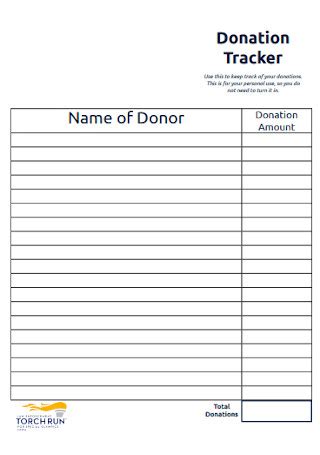 Sample Donation Trackers In Pdf Ms Word