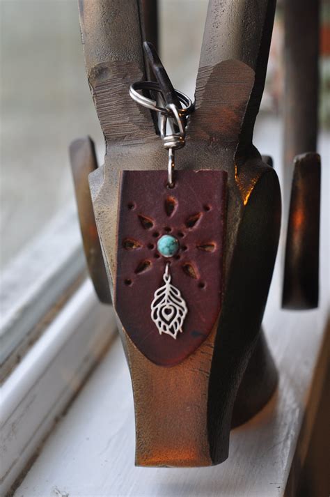 Handmade Leather Keychain Etsy
