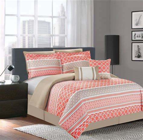 Completed with a set of microfiber sheets, shams and decorative pillow, it's everything you need for your bed. Luxury Home 7-Piece Central Park Coral Comforter Set, King ...