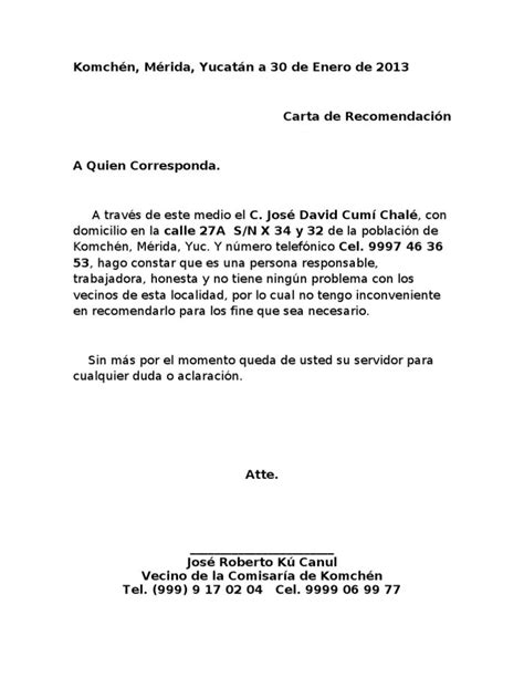 Carta De Referencia Personal Doc Colombia Financial Report