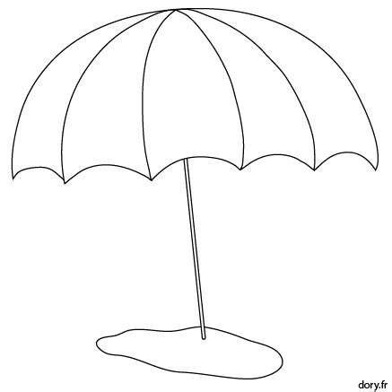 Dessin à imprimer, un parasol Dory.fr coloriages
