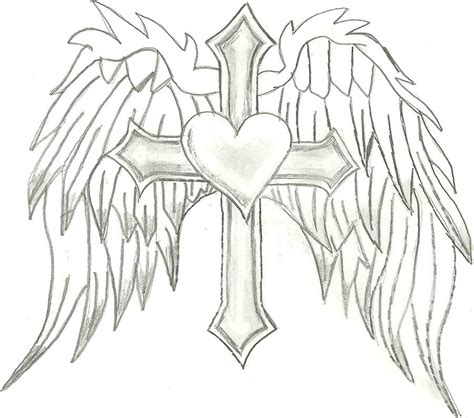 Cross With Wings Coloring Pages To Print Panda Sketch Coloring Page