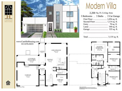 Modern Villa Floor House Plans 39864