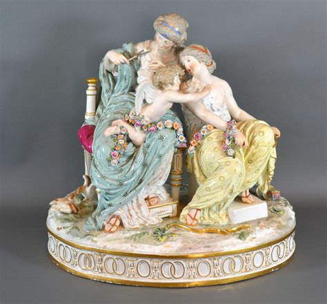 A Late 19th Century Meissen Porcelain Large Group In The Form Of Venus