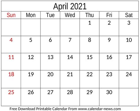 April 2021 printable calendar with holidays is the first calendar we want to share to you. April 2021 Calendar Free Download | calendar-news
