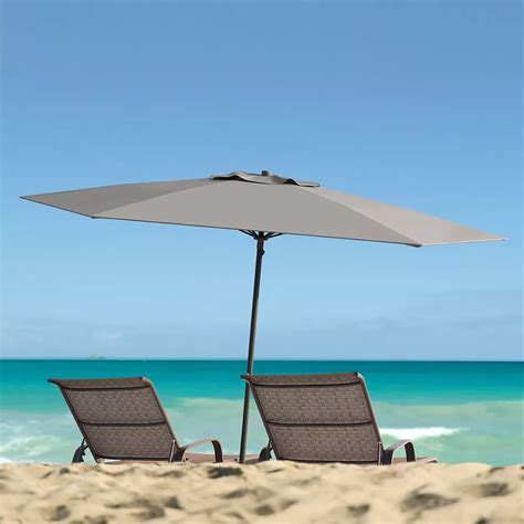 Corliving 75 Ft Uv And Wind Resistant Sand Grey Beachpatio Umbrella