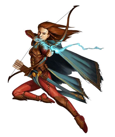 Female Human Mystic Archer Pathfinder Pfrpg Dnd Dandd 35 5e 5th Ed D20 Fantasy Character