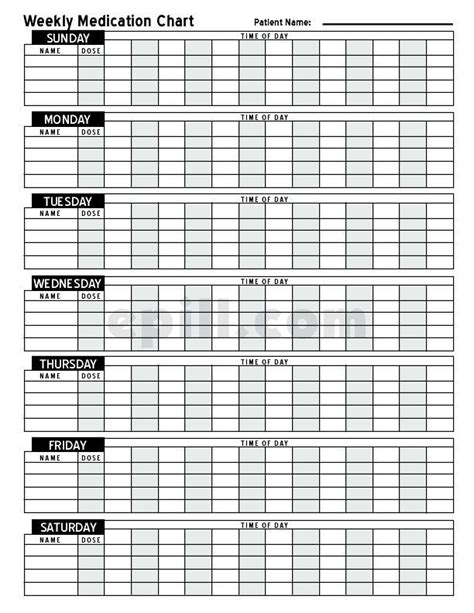 Free Medication Schedule E Pill Medication Chart Medication Chart