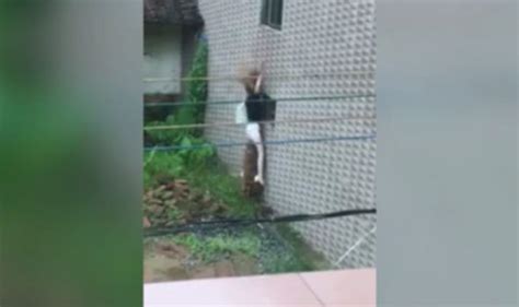 Woman Tries To Climb Through Window After Locking Herself Out And Has