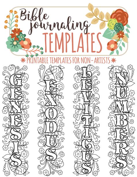 Names Of 66 Bible Books Bible Journaling Printable Template Bundle