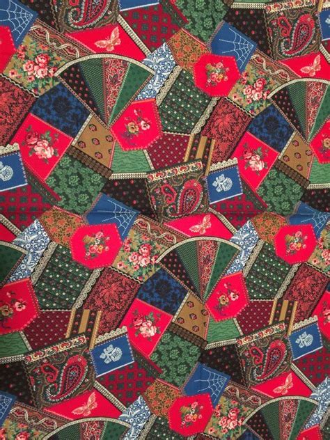 Vintage Cheater Quilt Fabric Cranston Victorian Paisley Etsy