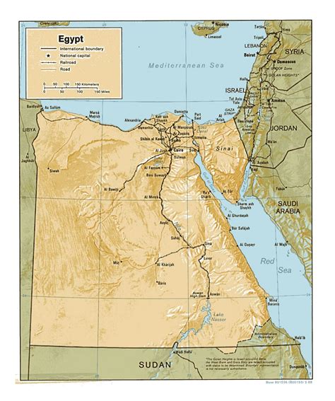 Large Scale Political Map Of Egypt With Relief Roads Railroads And Images And Photos Finder