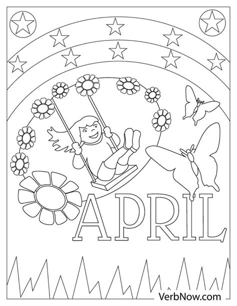 free april coloring pages and book for download printable pdf verbnow