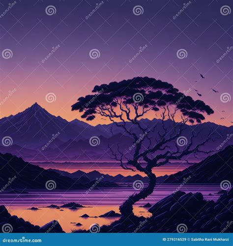 Tranquil Serenity: a Seascape Escape Stock Illustration - Illustration