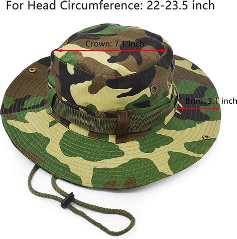 Tactical Boonie Hat Military Camo Bucket Wide Brim Sun Fishing Hiking