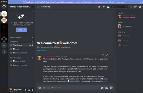 Discord Channels Template