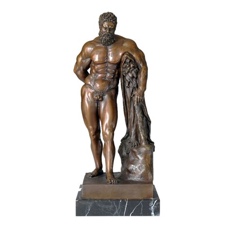Rabat Heracles bronze statue græske mytologi gud antik skulptur nøgen mand kunst home decor