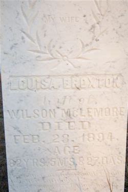 Louisa Experience Broxton Mclemore Unknown Find A Grave Memorial