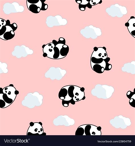 Panda Seamless Pattern Royalty Free Vector Image