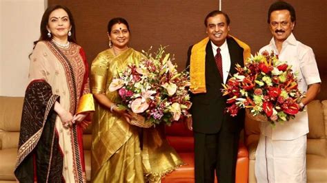 Many congratulations to @mkstalin on a resounding victory in the tamil nadu assembly polls. Mukesh Ambani and wife Nita invite MK Stalin and Durga ...