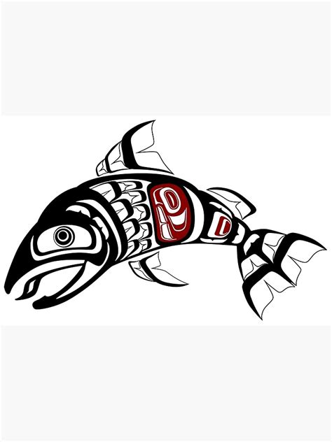 Pacific Northwest Coast Salmon Design Fish Native American Hiada First