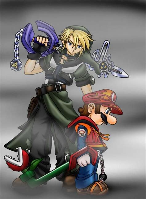 Mario And Link Keyblade Wielders Zelda Mario And