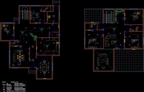 Electrical Layout Of A Villa Dwg Block For Autocad • Designs Cad