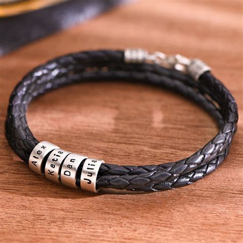 Name Braided Leather Bracelet