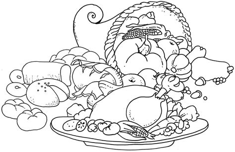 This thanksgiving color pages will get your child in the festive mood. Thanksgiving Food Coloring Pages - GetColoringPages.com