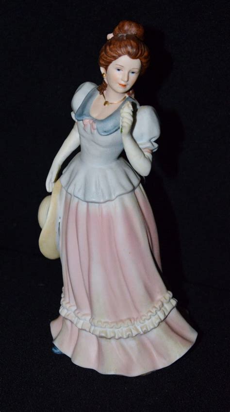 Elegant Vintage Porcelain Bisque Marked Victorian Woman Figurine