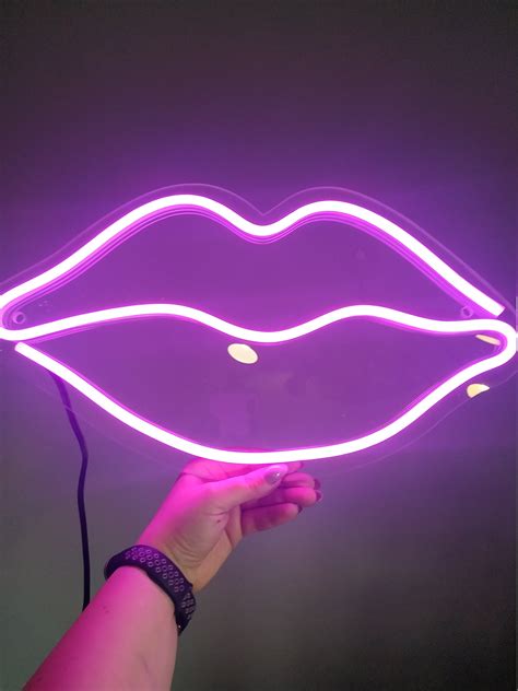Lips Neon Signlips Neon Light Signneon Sign Bedroom Ledlip Etsy