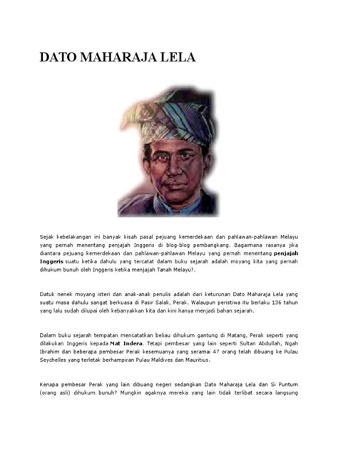 Jangan ganggu anak cucu kami! Sejarah Tentang Dato Maharaja Lela