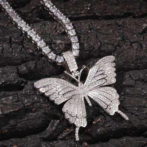 Bling Butterfly Butterfly Necklacebutterfly Necklace And Cz Etsy