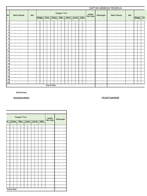Absensi Karyawan Harian Proyek