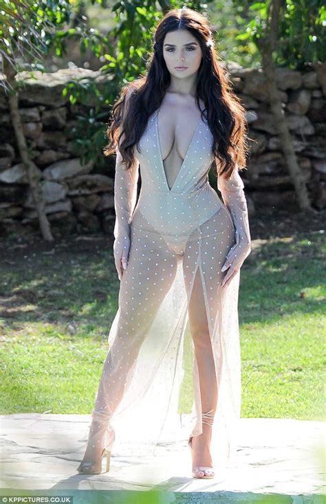Demi Rose Slips Her Show Stopping Curves Into Sheer Dress In Ibiza Daily Mail Online