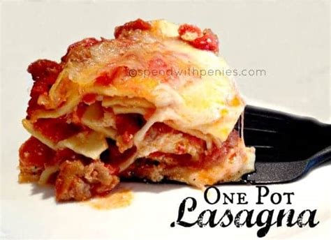 One Pot Lasagna Spend With Pennies