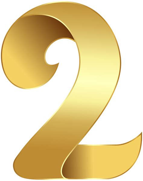 Golden Number Two Transparent Png Clip Art Image Gallery Yopriceville