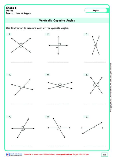 Vertical Angles Worksheets Thekidsworksheet