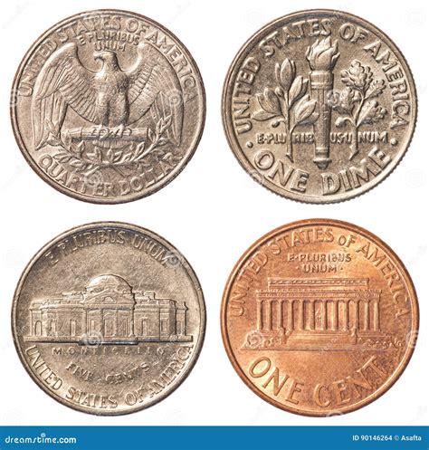 Monete Di Circolazione Di Usa Fotografia Stock Immagine Di Paga