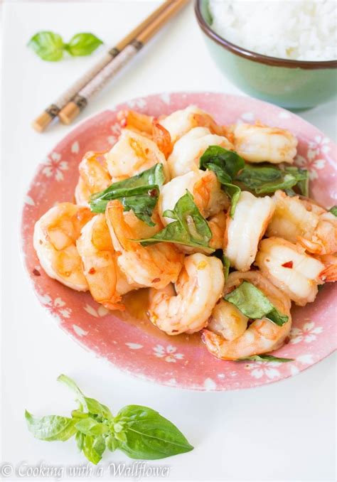 Basil Teriyaki Shrimp Cooking With A Wallflower