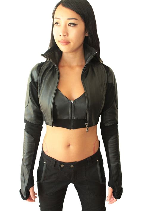 freq g hooded crop jacket leather cropped leather jacket leather jacket celebrities