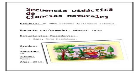 Secuencia Didáctica De Ciencias Naturales Docx Document