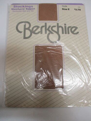 1pr Vintage Berkshire Rht Support Sheer Nylon Stockings Sz 11 12 12
