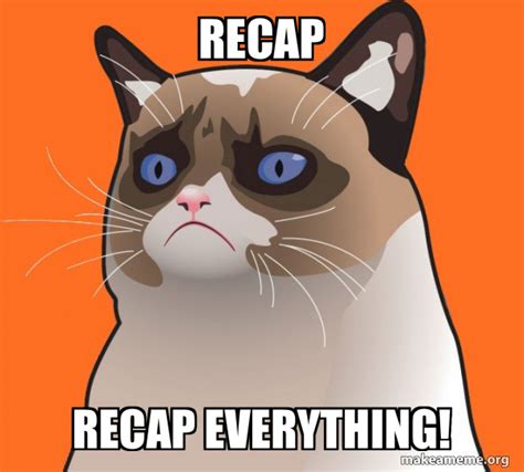 Recap Recap Everything Cartoon Grumpy Cat Meme Generator