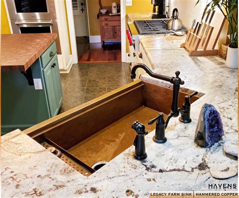 Legacy Hammered Copper Farmhouse Sink Undermount Havens Luxury Metals