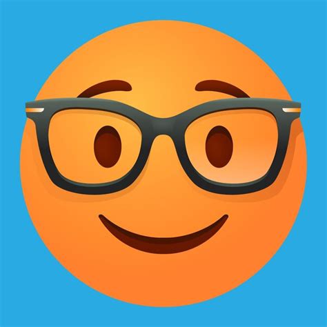 Premium Vector Emoji Face With Nerd Glasses