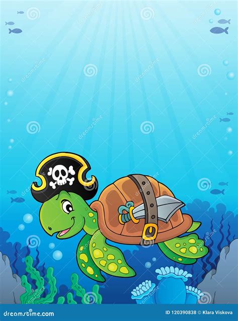 Pirate Turtle Theme Image 3 Stock Vector Illustration Of Light