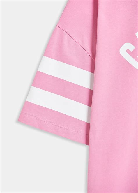 Pink Organic Cotton Varsity Inspired T Shirt Essentiel Antwerp French Website