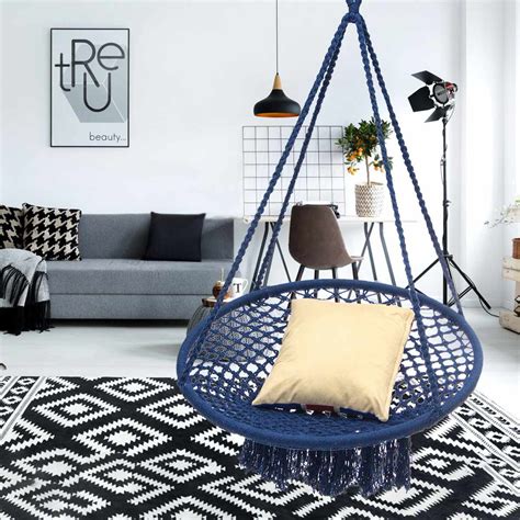 Hammock chair for bedroom can be installed by yourself if you are willing to do it. Round Hammock Furniture Outdoor Indoor Swing Chair Hanging ...